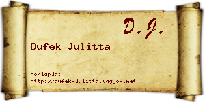 Dufek Julitta névjegykártya